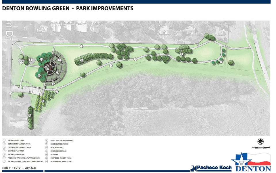 Rendering photo for Denton Bowling Green park improvements
