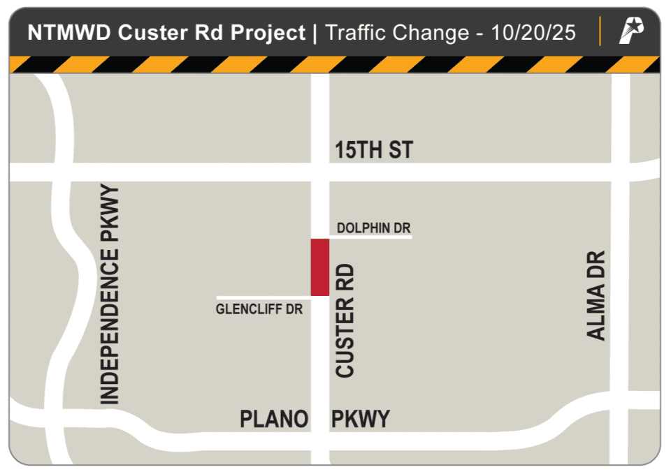 Map showing location of traffic pattern switch