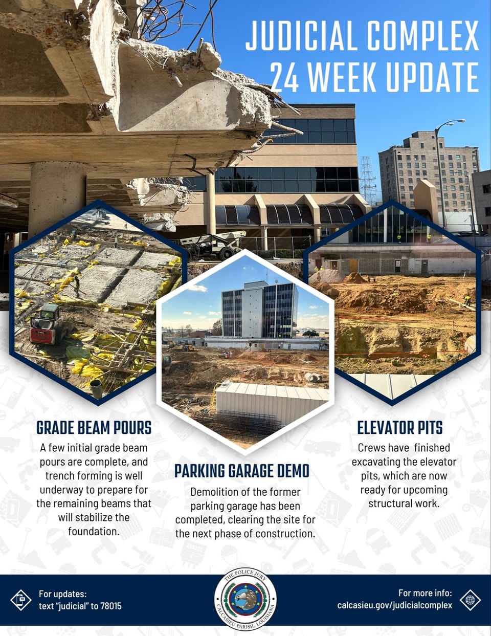 One page graphic with update info