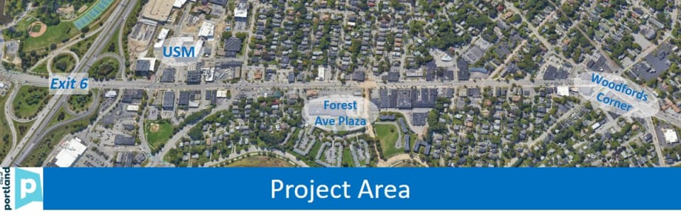 The project area from Exit 6/USM to Woodfords Corner