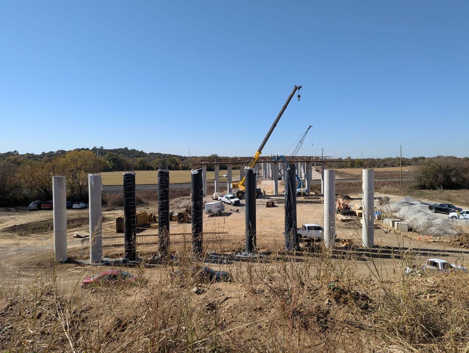 Bridge structure being built for Hickory Creek Road