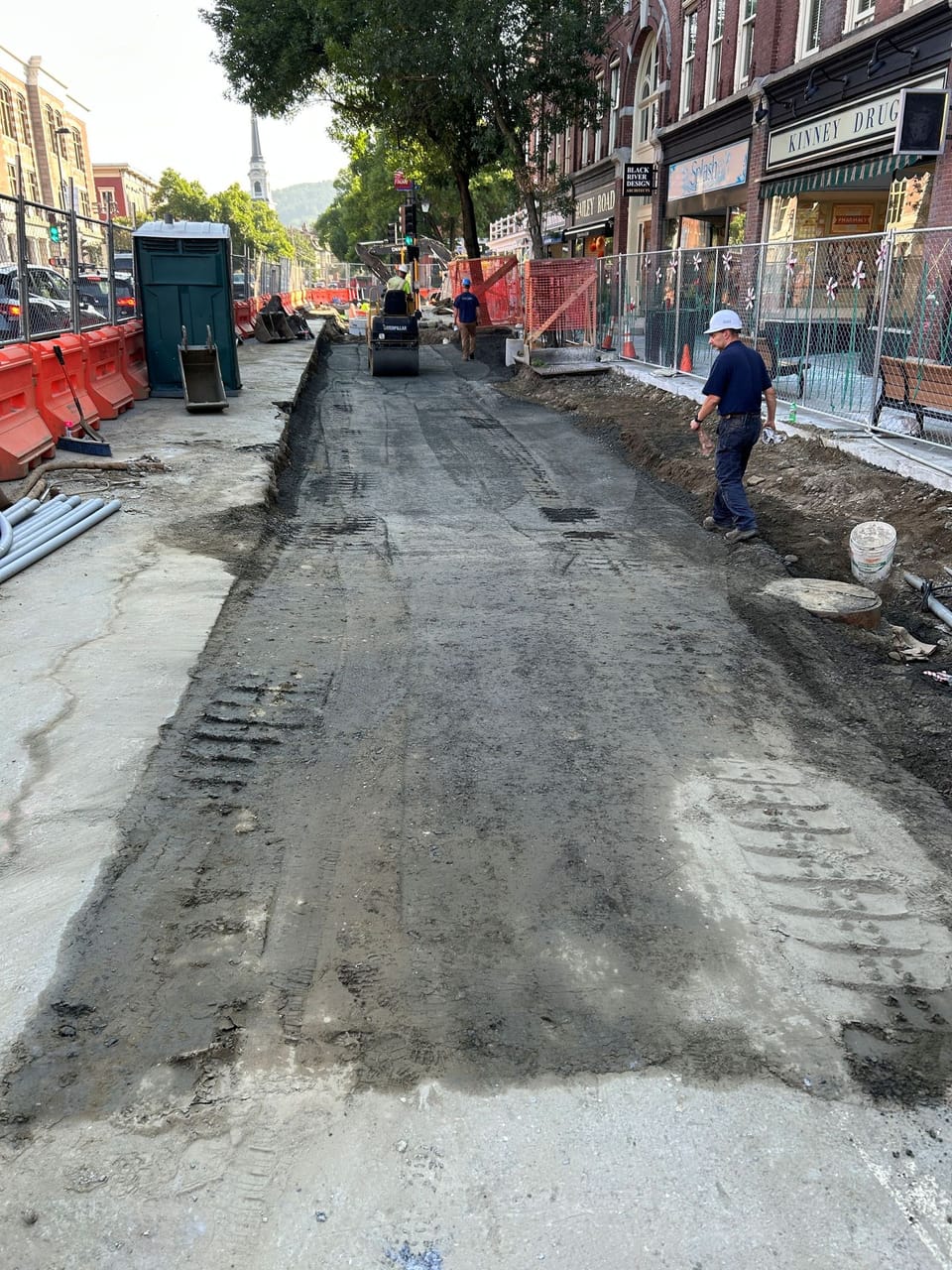 Main Street paving preparation