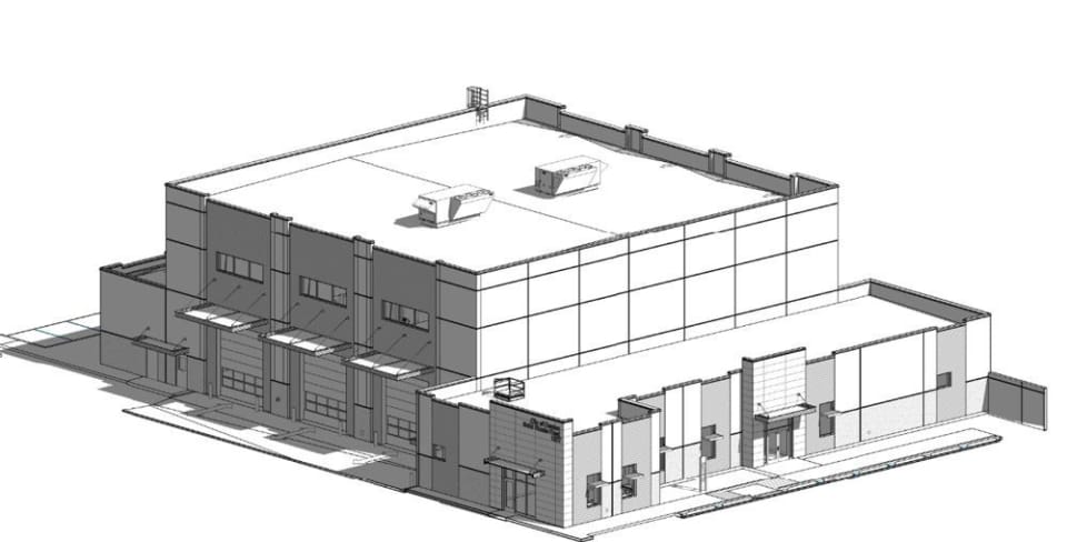 Architect plans of outside building