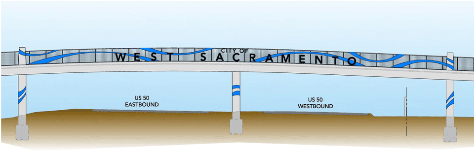 Side view diagram of the bridge 