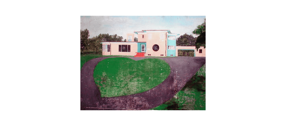 A painting of how the Guida house and its heart-shaped driveway looked when first built in 1951. [ Courtesy of the Guida family ]
