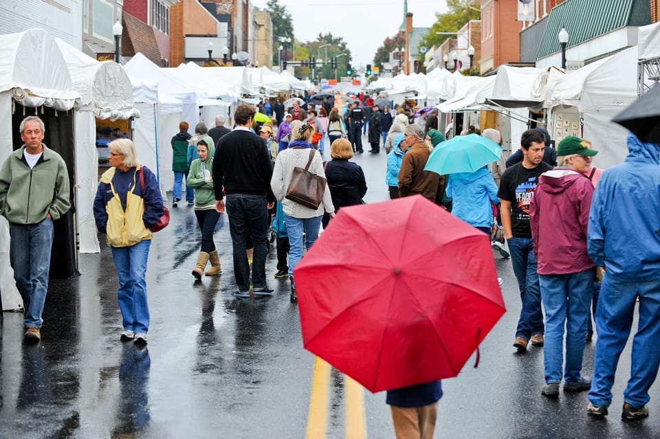 street fair people walking