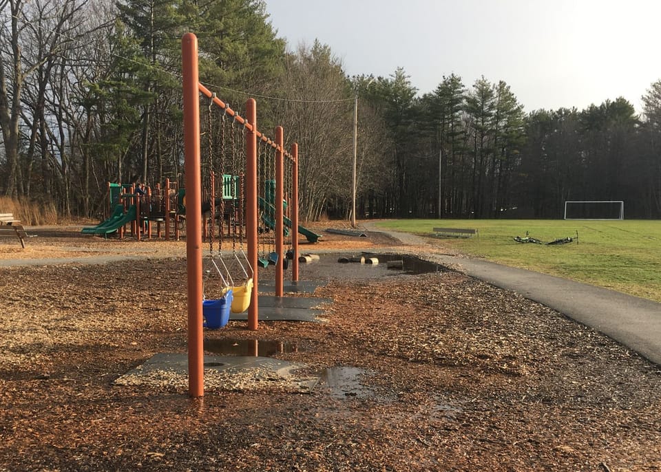 Existing swings after a rain event