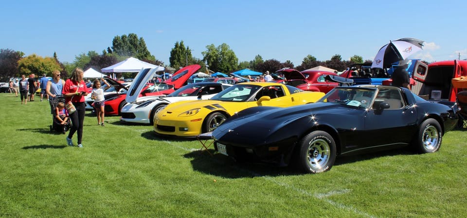 People looking at Car Show