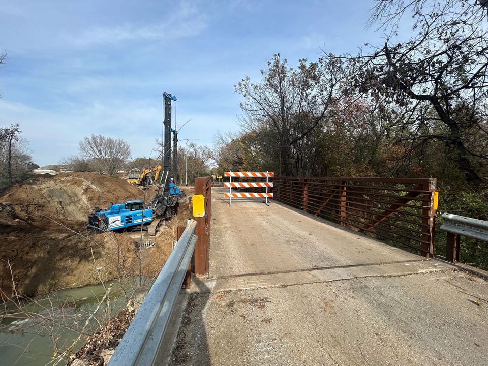 Photo of construction being done on Trinity Road Bridge