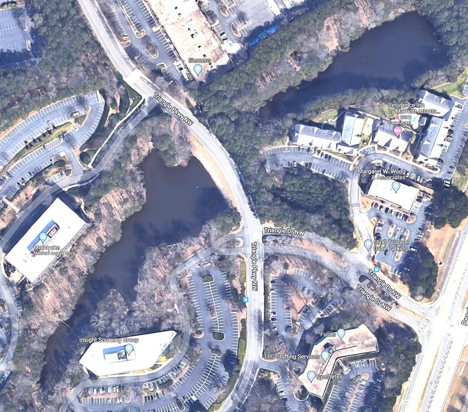 Water features near Triangle parkway