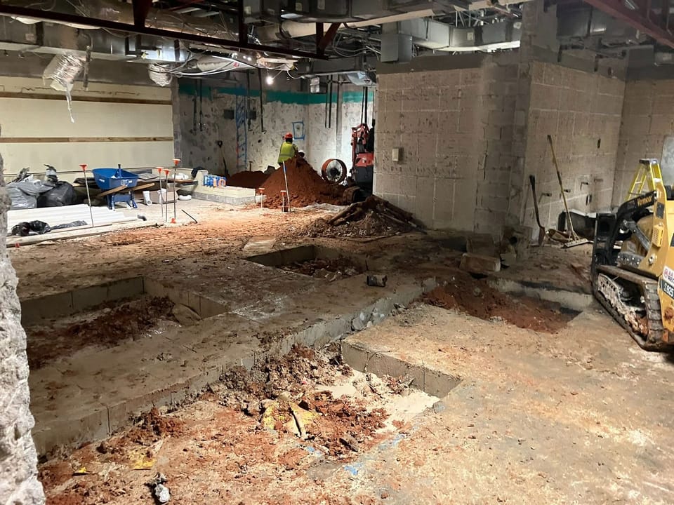 locker room sewer sawcut