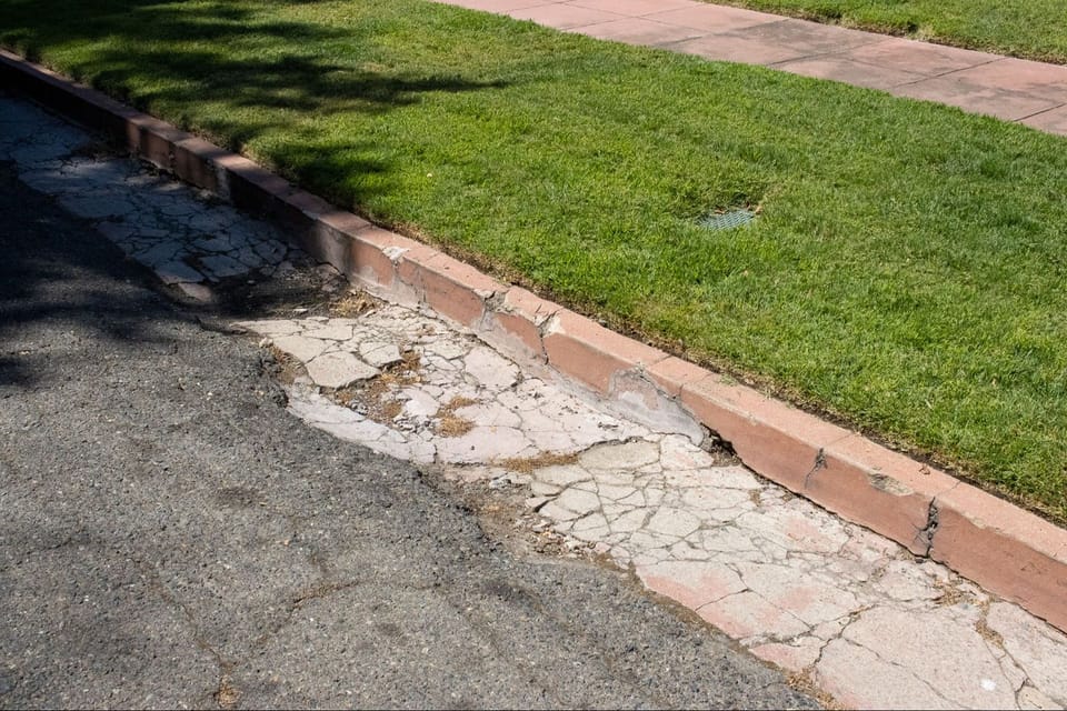 Cracked sidewalk