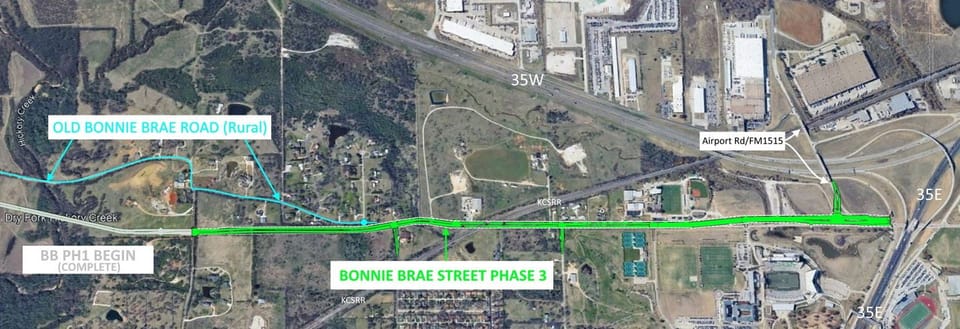 Map of Bonnie Brae Street Phase 3