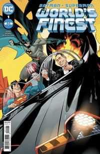 Batman Superman Worlds Finest #1 CVR J Cardstock Dan Mora Jerry Seinfeld In The Bat-mobile Getting Coffee Card Stock Var